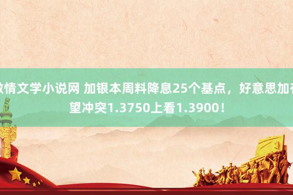 激情文学小说网 加银本周料降息25个基点，好意思加有望冲突1.3750上看1.3900！