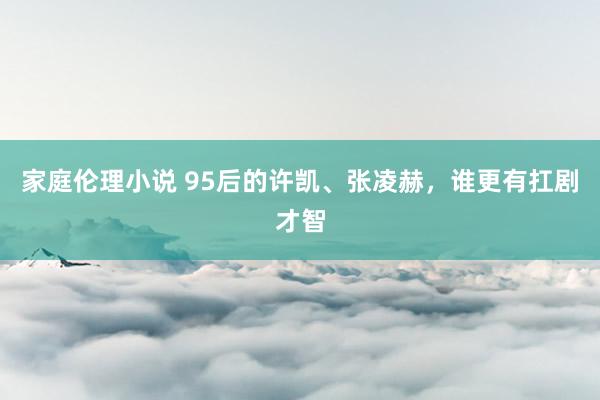 家庭伦理小说 95后的许凯、张凌赫，谁更有扛剧才智