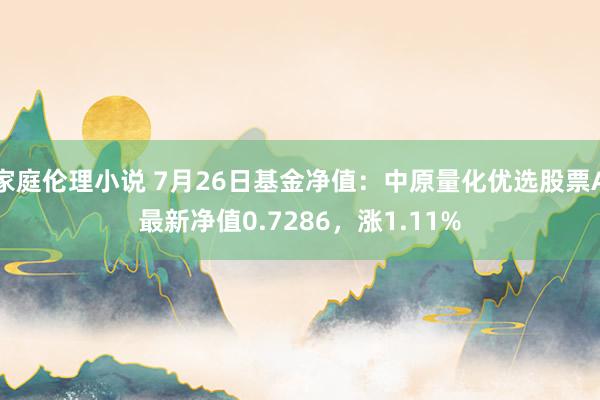 家庭伦理小说 7月26日基金净值：中原量化优选股票A最新净值0.7286，涨1.11%