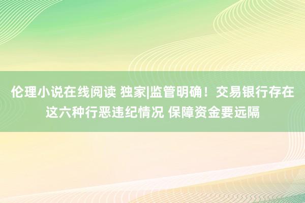 伦理小说在线阅读 独家|监管明确！交易银行存在这六种行恶违纪情况 保障资金要远隔