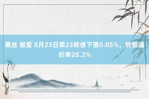 黑丝 做爱 8月23日荣23转债下落0.05%，转股溢价率28.2%